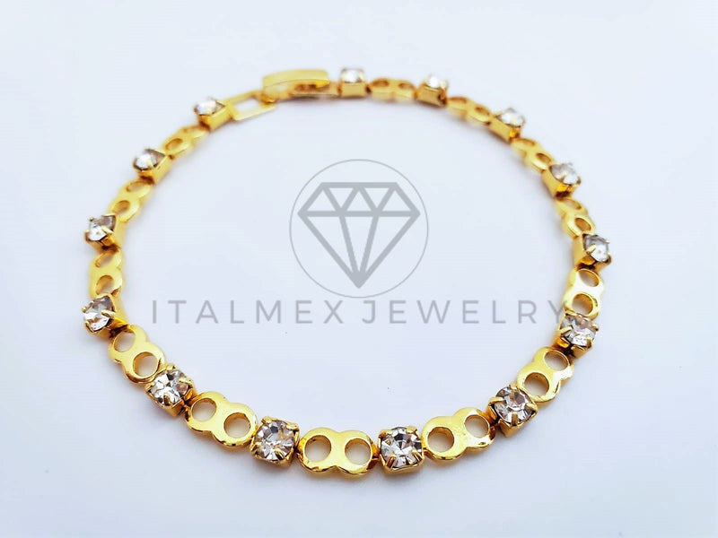 Pulsera Elegante - 103581 - Pulsera Infinito con Circonia Clara Oro Laminado 18K