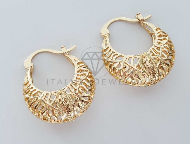 Arete Elegante - 100285 - Estilo Canasta Virgen Oro Laminado 18K