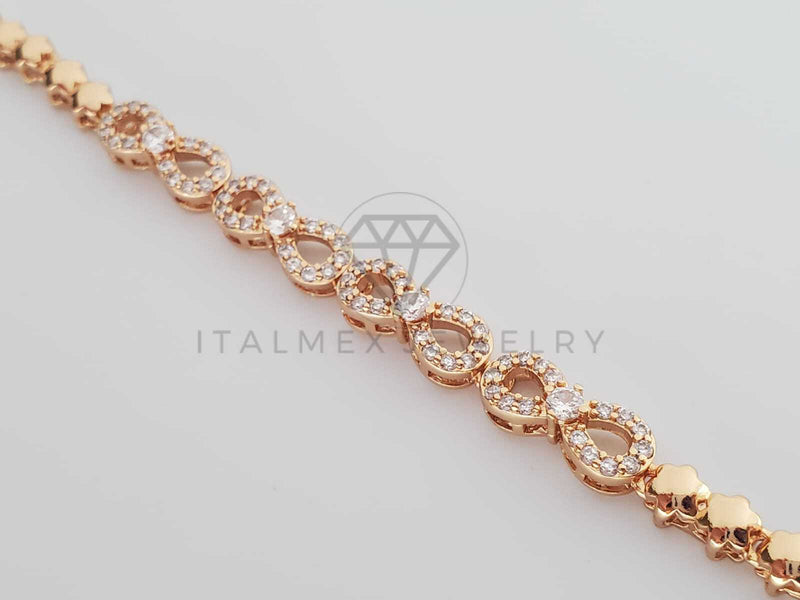 Pulsera de Lujo - 100287 - Diseño Infinito con CZ Clara Oro Laminado 18K