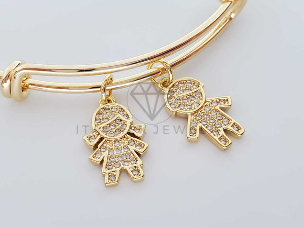 Pulsera Ajustable - 101605 - Diseño de Niños CZ Clara Oro Laminado 18K