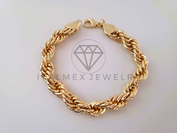 Pulsera Elegante - 104476 - Tejido Torzal Diamantada Oro Laminado 18K