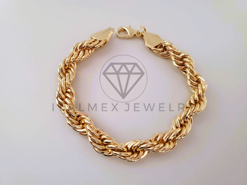 Pulsera Elegante - 104476 - Tejido Torzal Diamantada Oro Laminado 18K