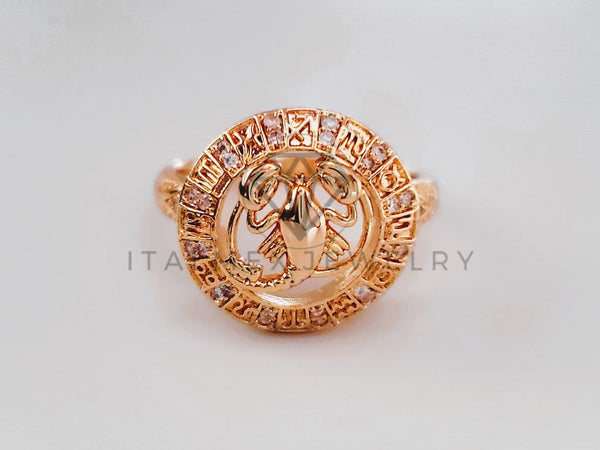 Anillo Dama de Lujo - 104588 - Diseño Escorpio CZ Clara Oro Laminado 18K