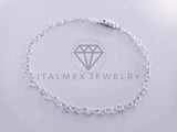 Pulsera de Lujo - 104452 - Diseño Corazon 3mm/8" Plata Fina .925