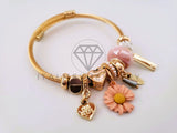 Pulsera Elegante - 104362 - Pulsera Estilo PDR Girasol Rosa Oro Laminado 18K