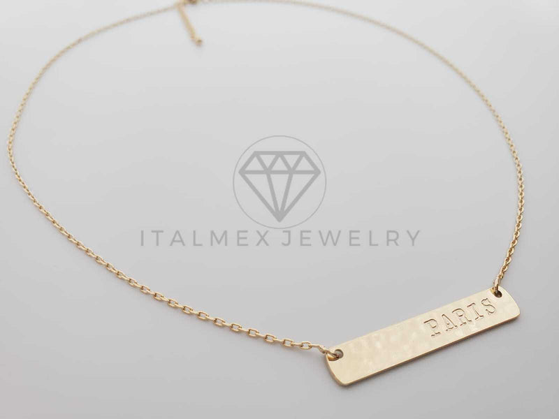 Collar Elegante - 101157 - Collar PARIS Diseñador 20" Dorado Oro Laminado 18K