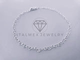Pulsera de Lujo - 104452 - Diseño Corazon 3mm/8" Plata Fina .925