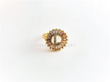Anillo de Lujo - 102605 - Diseño Inicial "L" con CZ Clara Oro Laminado 18K