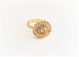Anillo de Lujo - 102601 - Diseño Inicial "G" con CZ Clara Oro Laminado 18K