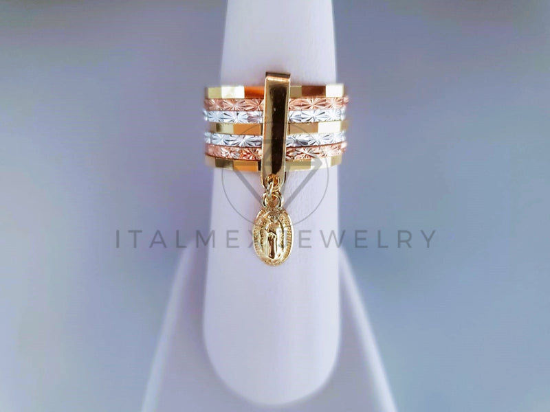 Anillo de Lujo - 103901 - Anillo Semanario Diamantado Virgen Oro Laminado 18K