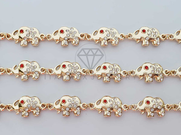 Pulsera de Lujo - 100191 - Diseño Elefante CZ Clara Oro Laminado 18K