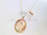 Juego de Lujo - 103792 - Diseño Virgen de Guadalupe CZ Color Oro Laminado 18K