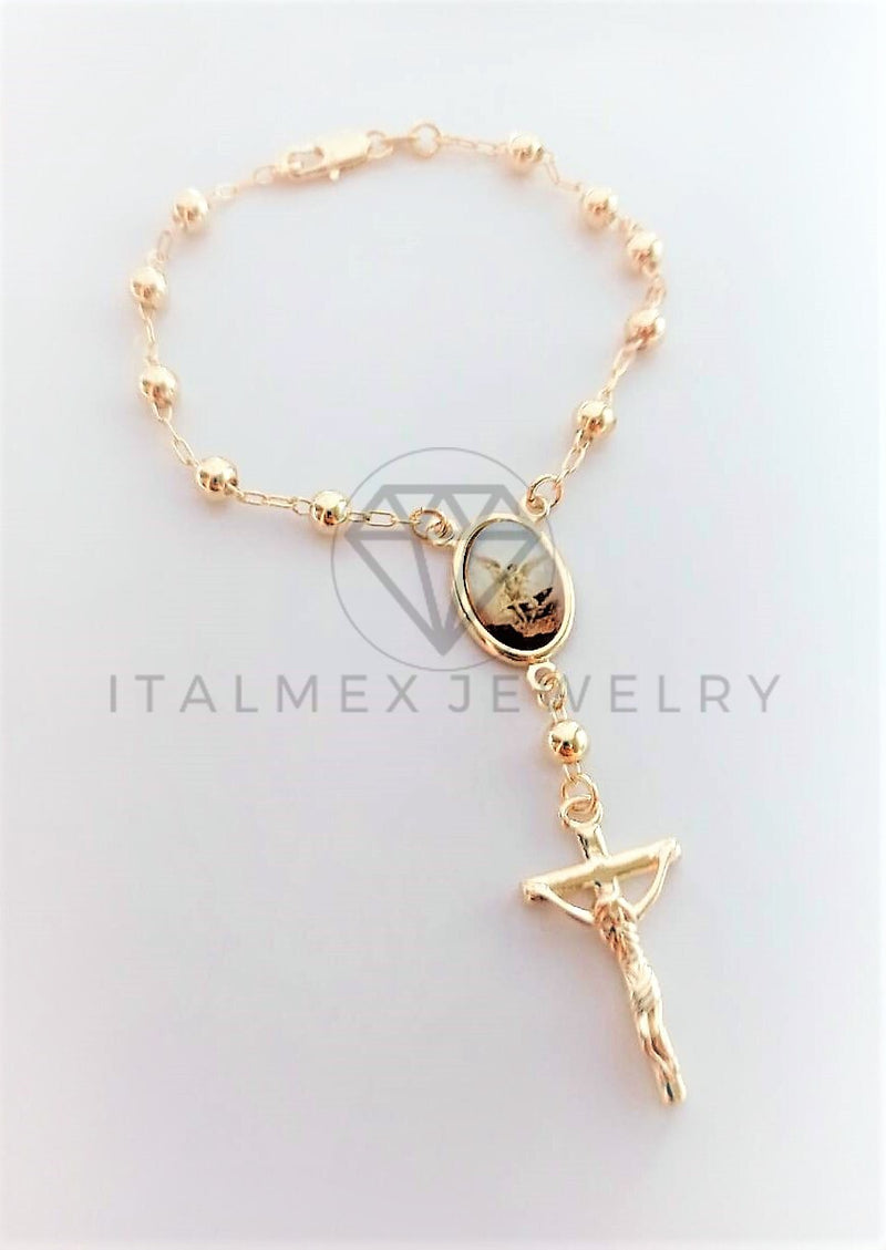 Pulsera Elegante - 102097 - Misterio Bola 5mm Arcángel Oro Laminado 18K