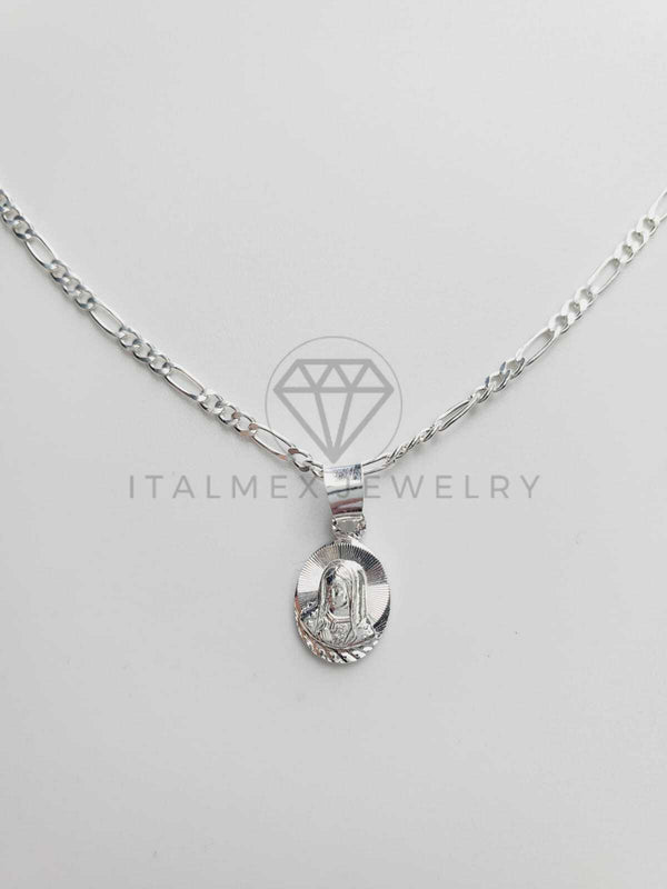 Dije Religioso - 102538 - Medalla Diamantada Mini Santa Madre Plata Fina .925