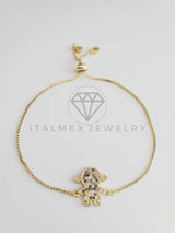Pulsera Ajustable - 102368 - Diseño de Niña CZ Color Oro Laminado 18K