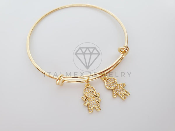 Pulsera Ajustable - 101605 - Diseño de Niños CZ Clara Oro Laminado 18K