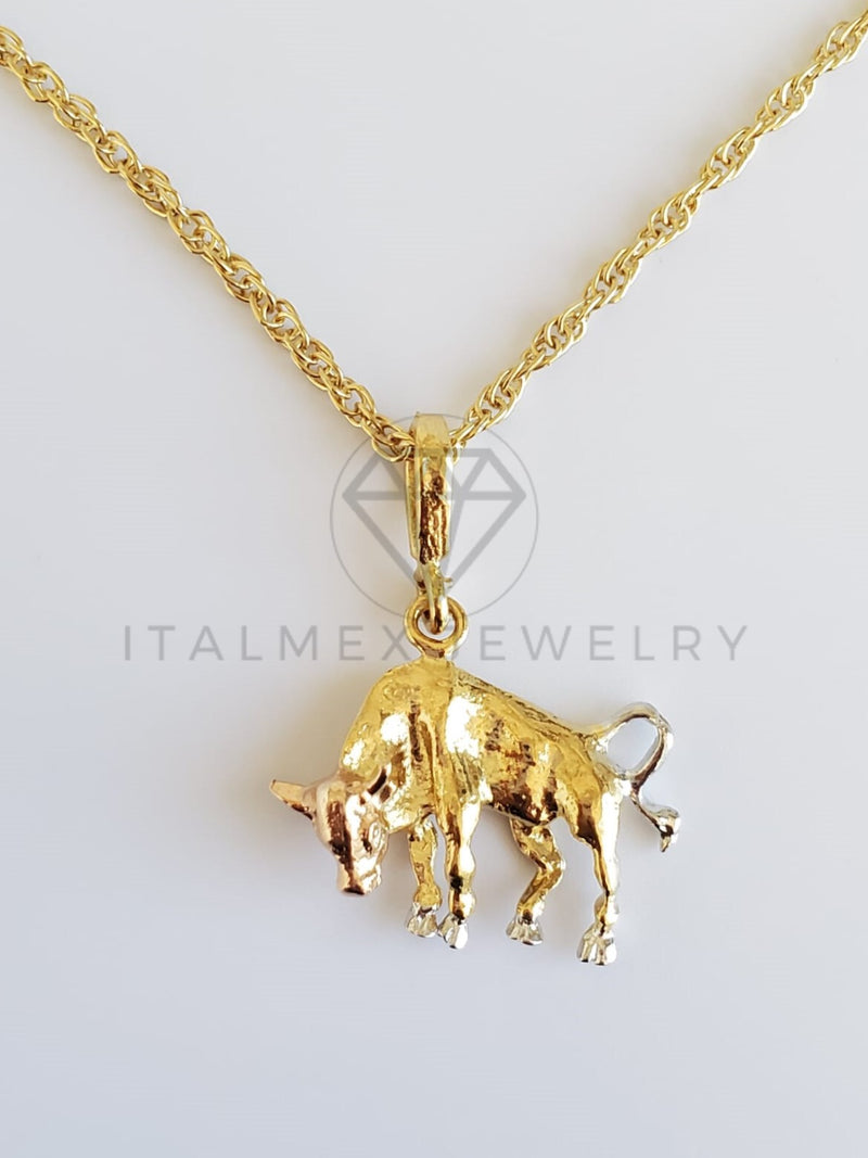 Dije Elegante - 100377 - Signo del Zodiaco Tauro Tamaño Mini Oro Laminado 18K