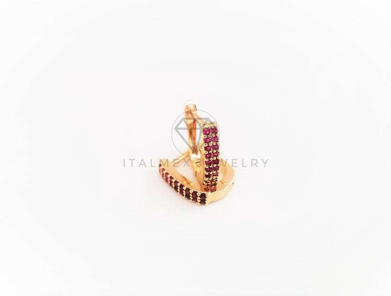Arete de Lujo - 103147 - Diseño Clásico CZ Rosa Oro Laminado 18K