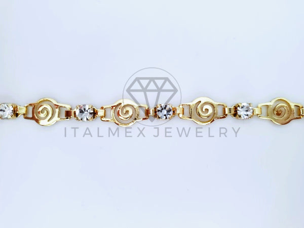 Pulsera Elegante - 103584 - Pulsera Caracol con Circonia Clara Oro Laminado 18K