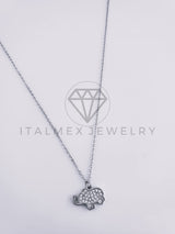 Collar de Lujo - 103636 - Estilo Elefante Circonia Clara Plata Fina .925