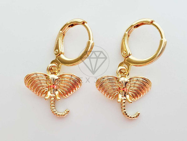 Arete de Lujo - 101439 - Diseño de Elefante Dorado Oro Laminado 18K