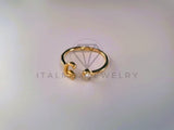 Anillo Dama de Lujo -103765 - Diseño Inicial "G" CZ Clara Oro Laminado 18K