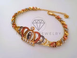 Esclava Elegante - 104515 - Diseño Corona y Virgen CZ Clara Oro Laminado 18K