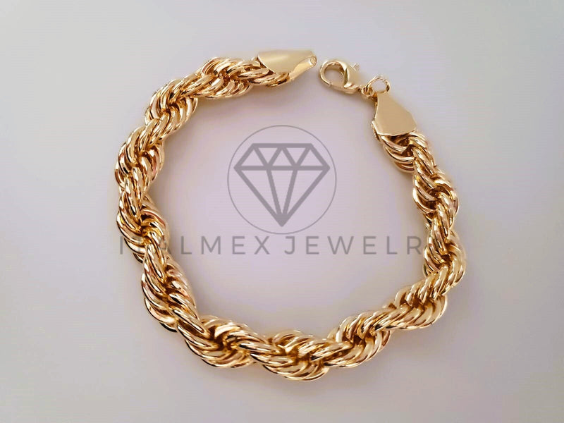 Pulsera Elegante - 104476 - Tejido Torzal Diamantada Oro Laminado 18K