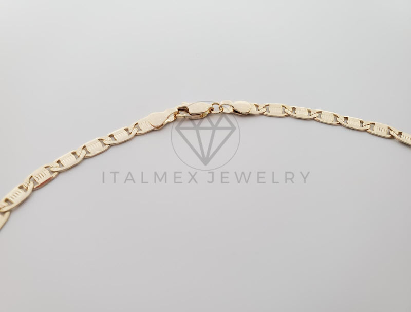 Cadena Clásica - 100537 - Estilo Gucci Zegrinada 4mm/24" Dorada Oro Laminado 18K