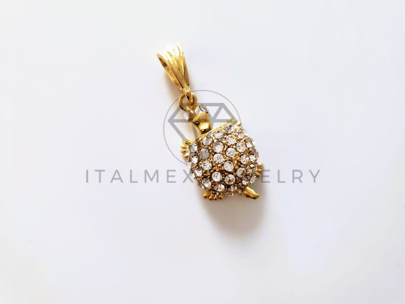Dije Elegante - 104158 - Dije Tortuga Circonia Clara Oro Laminado 18K
