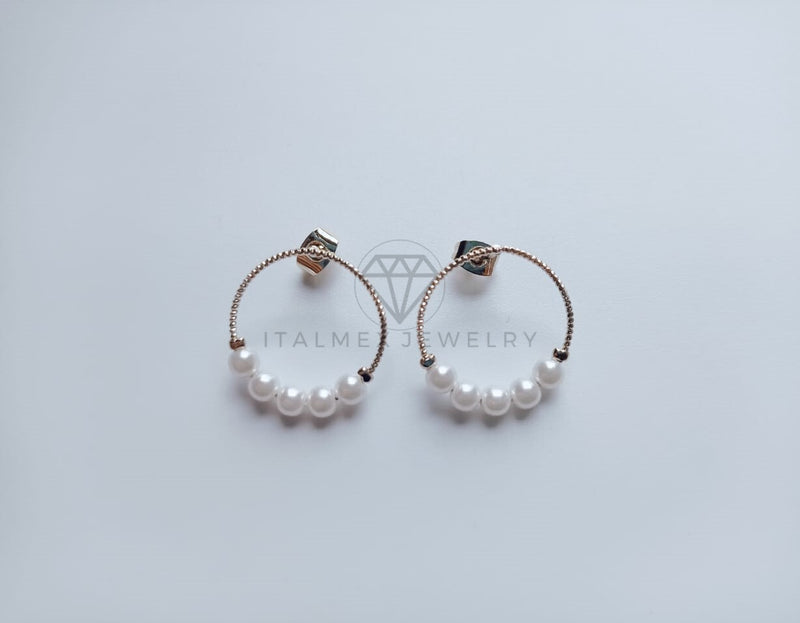 Broquel de Lujo - 102085 - Diseño de Aro con Perlas Oro Laminado 18K