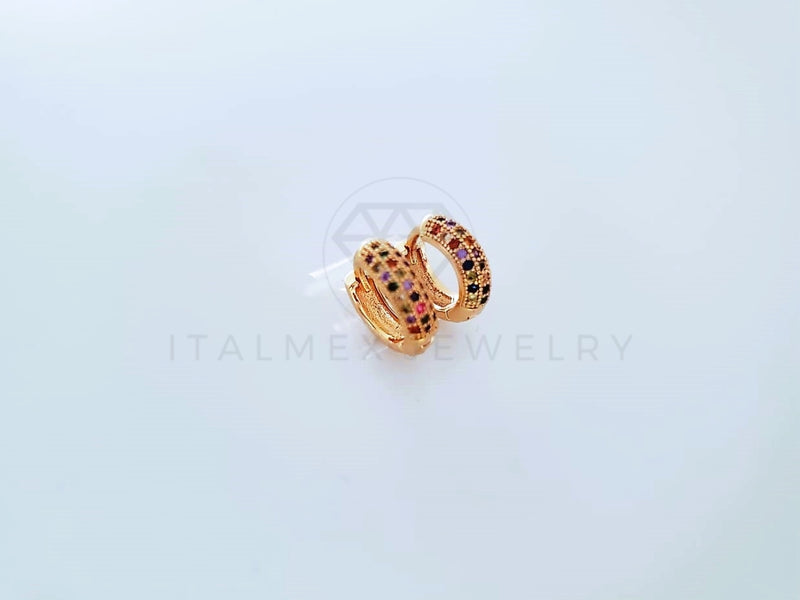 Huggie de Lujo - 104022 - Diseño Clasico CZ Color Oro Laminado 18K