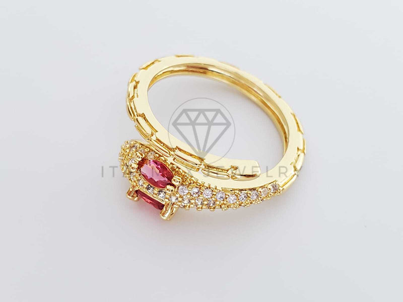 Anillo de Lujo - 101288 - Diseño Serpiente con CZ Rosa Oro Laminado 18K