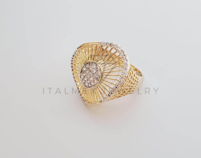 Anillo de Lujo - 101187 - Anillo Dama Sol CZ Clara Oro Laminado 18K