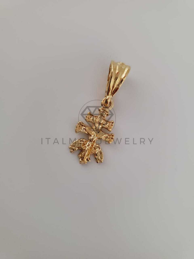 Dije Religioso - 104247 - Cruz de Caravaca Tamaño Mini Oro Laminado 18K