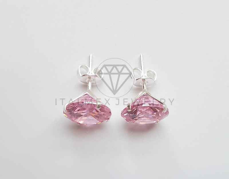 Broquel de Lujo - 101693 - Recto 10mm CZ Rosa Plata .925