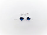 Broquel de Lujo - 102960 - Diseño Corazón 6mm CZ Azul Plata .925