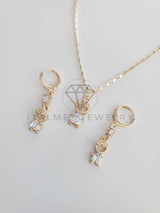 Juego de Lujo - 102377 - Diseño de Niño CZ Clara Color Oro Laminado 18K