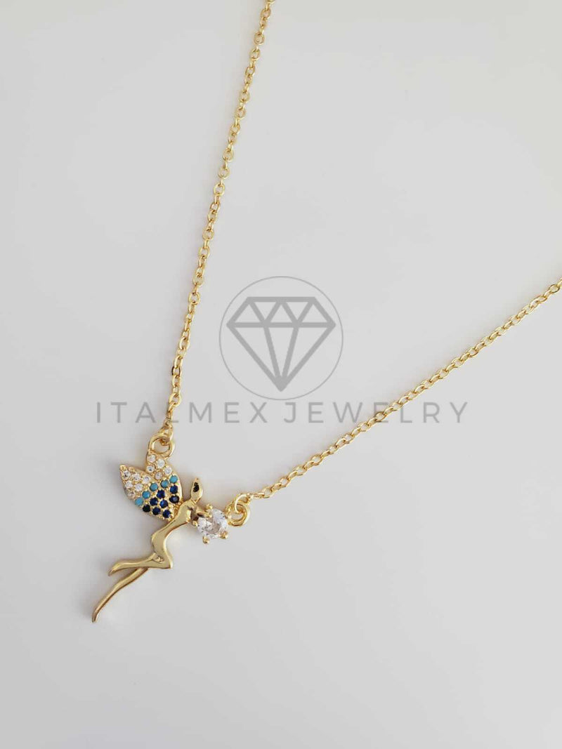 Collar Elegante - 102463 - Collar Hada Madrina CZ Colores Oro Laminado 18K