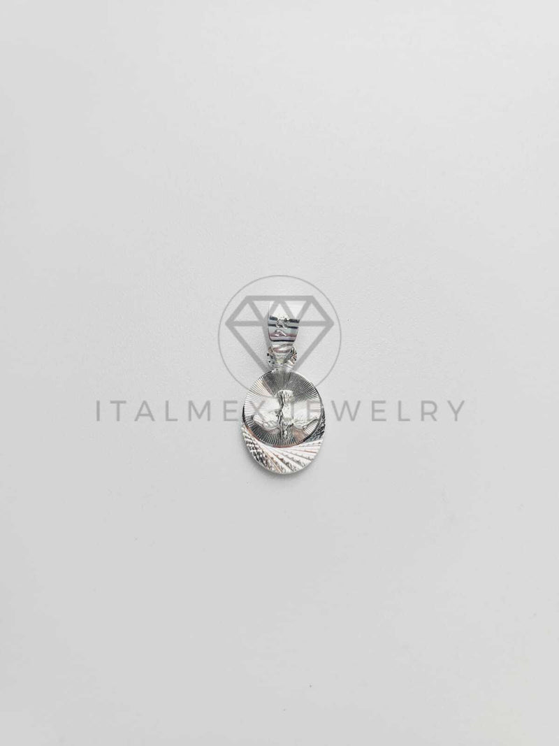Dije Religioso - 102537 - Medalla Diamantada Mini Espíritu Santo Plata Fina .925