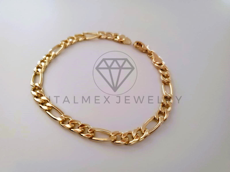 Pulsera Elegante - 104483 - Diseño Figaro 5mm x 8 Pulgadas Oro Laminado 18K