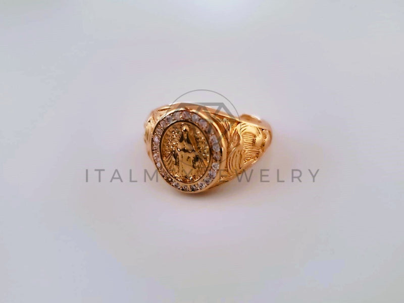 Anillo Dama de Lujo - 104552 - Diseño Virgen con CZ Clara Oro Laminado 18K