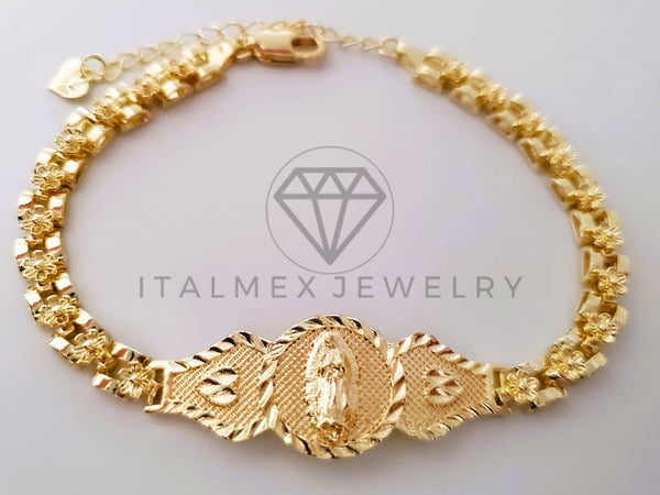 Pulsera Elegante - 104468 - Diseño de Lujo Virgen de Guadalupe Oro Laminado 18K