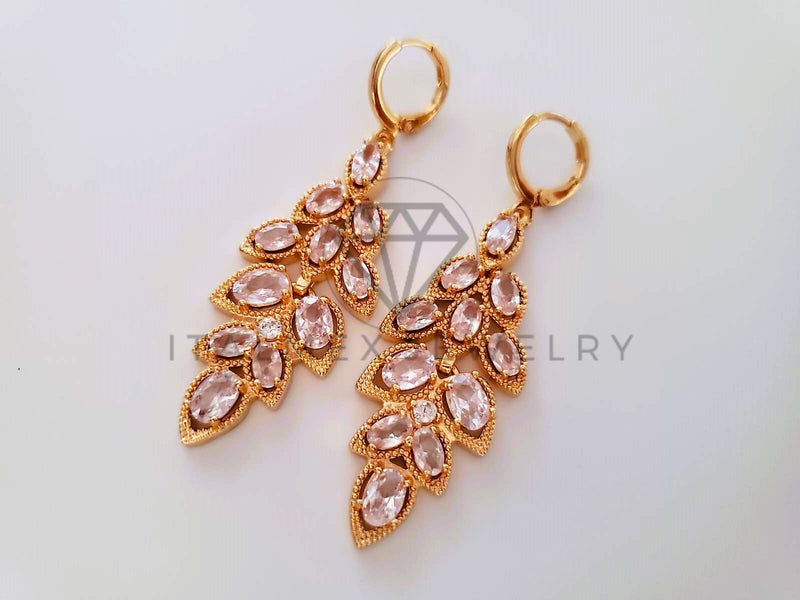 Arete de Lujo - 104633 - Arete Candil CZ Clara Oro Laminado 18K