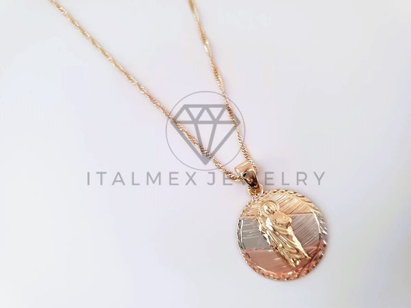 Collar Elegante - 104684 - Collar Medalla San Judas Tadeo Oro Laminado 18K