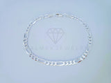 Pulsera de Lujo - 104097 - Diseño Figaro 4mm/ 7 Pulgadas Plata Fina .925