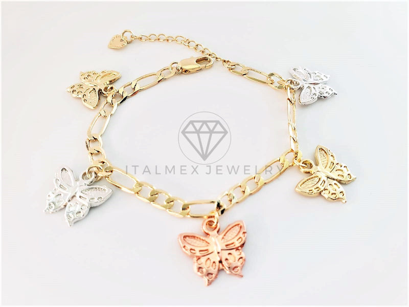 Pulsera Elegante - 102858 - Diseño Mariposas Oro Laminado 18K