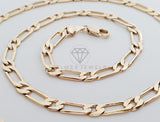 Cadena Clásica - 101163 - Estilo Figaro 1x1 5mm/20" Dorada Oro Laminado 18K