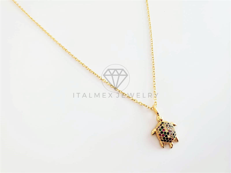 Collar Elegante - 103229 - Collar Tortuga CZ Colores Oro Laminado 18K