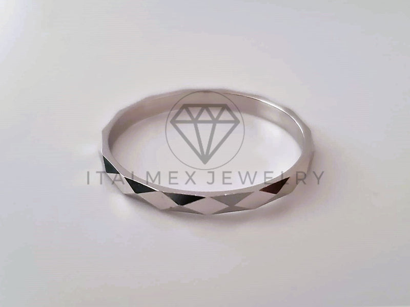 Anillo de Lujo - 104671 - Argolla de Matrimonio Facetada Plata .925